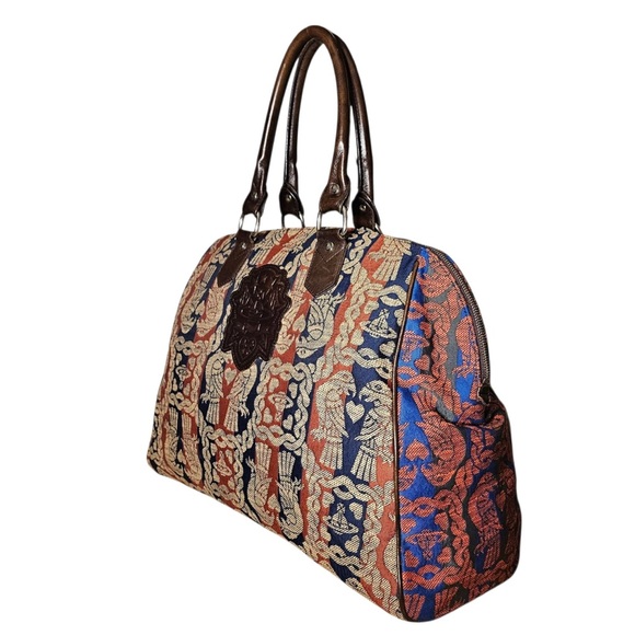 Rare Vivienne Westwood Cloth Large Weekender Bag with leather accents with COA!! - Picture 7 of 14
